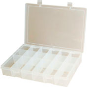 Durham Large Plastic Compartment Box LP18-CLEAR - 18 Compartments, 13-1/8x9x2-5/16 - Pkg Qty 5