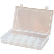 Durham Small Plastic Compartment Box SP13-CLEAR - 13 Compartments 10-13/16"L x 6-3/4"W x 1-3/4"H - Pkg Qty 10