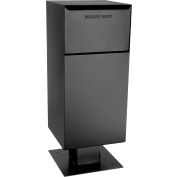 dVault Deposit Vault Mailbox and Parcel Drop with Pedestal DVCS0030 - Rear Access - Black