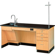 Diversified Spaces ADA Science Instructor's Wooden Desk with Sink - 72"L x 30"W x 34"H