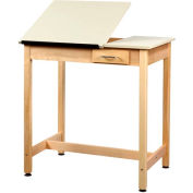 Drafting Table 36"L x 24"W x 36"H - 2 Piece Top - Small Drawer