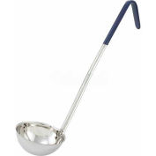 Winco LDC-8 Single Piece Ladle, 8 oz, Blue, 14-1/2", Stainless Steel - Pkg Qty 12