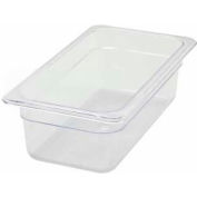 Winco SP7304 1/3-Size Food Pan, 4"H, -40°F to 210°F, Polycarbonate - Pkg Qty 12