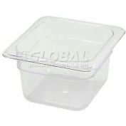 Winco SP7604 1/6-Size Food Pan, 4"H, -40°F to 210°F, Polycarbonate - Pkg Qty 12
