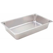 Winco SPF4 Full-Size Steam Pan, 4"H, 20-3/4" L, 12-3/4" W, Stainless Steel, Standard Weight - Pkg Qty 6