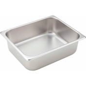 Winco SPH4 Half-Size Steam Table Pan, 10-3/8", 12-3/4"W, 4"H, Stainless Steel, Standard Weight - Pkg Qty 6