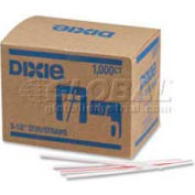 Dixie Stirrers, 5-1/2"L, Plastic, 1,000/Box, Red Striped