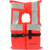 Datrex Offshore Life Vest, USCG Type I, Collared, Orange, Adult Universal, DX320RTJ
