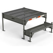 EGA Steel Custom Work Platform, 36" W x 39" D, 2-Step, Gray, No Handrail, 500 lb. Cap. - CW1-21-2-3