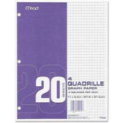 Mead® Graph Paper, 8-1/2" x 11", 4 x 4 Square/inch Quad Ruled, 240 Sheets/Pack