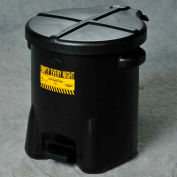 Eagle 10 Gallon Poly Waste Can W/ Foot Lever, Black