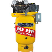 EMAX EP10V080V1, 10 HP, Two-Stage Compressor, 80 Gallon, Vertical, 175 PSI, 38 CFM, 1-Phase 208-230V