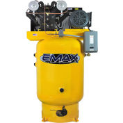 EMAX EP10V080V3, 10HP, Two-Stage Compressor, 80 Gallon, Vert., 175 PSI, 35 CFM, 3-Phase 208-230/460V