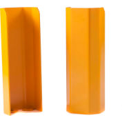 Angled Wall Corner Guard, 18"H, Stainless Steel with Yellow Powder Coat