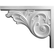 Ekena Bremen Acanthus Stair Bracket SB08X05BR-L, 8-3/4"W x 7-5/8"H x 5/8"D