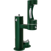 Elkay LK4420BF1LDB, Tri-Level Outdoor Pedestal Tubular W/Pet Fountain, Lower Water Refilling Station