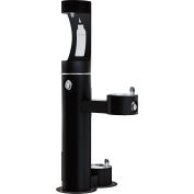 Elkay ezH20 Outdoor Bottle Filler w/ Drinking Fountain & Pet Station, Freeze Resistant, Black