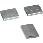 Encore Packaging Overlap Push Type Steel Strapping Seals, 3/4" Strap Width, Silver, Pack of 2500