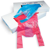 T Shirt Bags In Dispenser Carton, 12"W x 6"D x 23"L, .6 Mil, Red, 1000/Pack