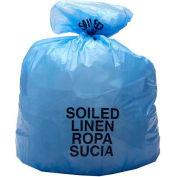 High Density Blue Soiled Linen Liner, 14 Microns, 31" x 41", Pkg Qty 250