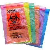 Reclosable 3-Wall Specimen Transfer Bag (Biohazard), 6" x 9", Assorted, Pkg Qty 1000
