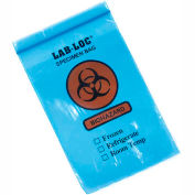 Reclosable 3-Wall Specimen Transfer Bag (Biohazard), 6" x 9", Blue Tint, Pkg Qty 1000