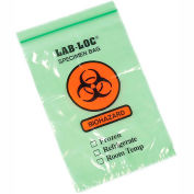 Reclosable 3-Wall Specimen Transfer Bag (Biohazard), 6" x 9", Green Tint, Pkg Qty 1000