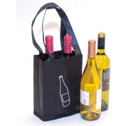 Non-Woven Polypropylene Bag  Wine Bag - 4 Bottle Beverage 9.25 x 7 80 GSM Mil, Pkg Qty 300