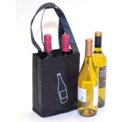 Non-Woven Polypropylene Bag Wine Bag - 4 Bottle Beverage 9.25 x 7 80 GSM Mil, Pkg Qty 300