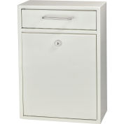 Mail Boss Epoch Wall Mount Locking Drop Box 7410 11-1/4"W x 4-3/4"D x 16-1/4"H White