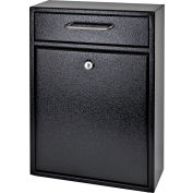 Mail Boss Epoch Wall Mount Locking Drop Box 7412 11-1/4"W x 4-3/4"D x 16-1/4"H Black