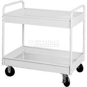 Equipto® 145D 4" Deep 2 Shelf Stock Cart 800 Lb 30x16x36 - Smooth Reflective White