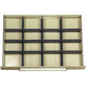 Equipto Modular Drawer Divider Set For Drawer 36" W X 24" D X 45" H - 16 Compartments, Office Gray