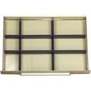 Equipto Modular Drawer Divider Set For Drawer 36" W X 24" D X 45" H - 9 Compartments, Office Gray
