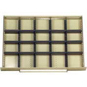 Equipto Modular Drawer Divider Set For Drawer 36" W X 24 " D X 6 " H - 20 Compartments, Office Gray