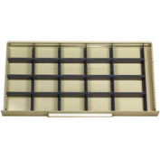 Equipto Modular Drawer Divider Set For Drawer 48" W X 24" D X 45" H - 20 Compartments, Office Gray