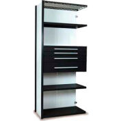 Equipto Vg Closed Shelf Starter Unit 36" W X 24" D X 84" H W/ 5 Shelves & 4 Drawers, Textured Black