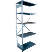 Equipto Vg Open Shelf Add On Unit - 36" W X 12" D X 84" H W/ 5 Shelves, Smooth Office Gray