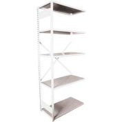 Equipto Vg Open Shelf Add On Unit - 36" W X 12" D X 84" H W/ 5 Shelves, Smooth Reflective White