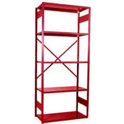 Equipto Vg Open Shelf Starter Unit -36" W X 12" D X 84" H W/ 5 Shelves, Textured Cherry Red