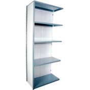 Equipto Vg Closed Shelf Add On Unit - 48" W X 24" D X 84" H W/ 5 Shelves, Smooth Office Gray