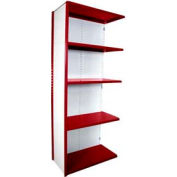 Equipto Vg Closed Shelf Add On Unit - 48" W X 24" D X 84" H W/ 5 Shelves, Textured Cherry Red