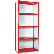 Equipto Vg Closed Shelf Starter Unit - 48" W X 24" D X 84" H W/ 5 Shelves, Textured Cherry Red