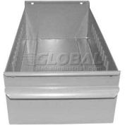 Equipto Individual Metal Shelf Drawer, 4-1/4"W x 11"D x 3-1/8"H, Textured Dove Gray