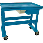 Equipto Teardown Bench w/ Fluid Container & Drawer, 60"W x 30"D x 37"H, Blue
