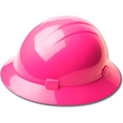 ERB 19210 Americana Full Brim Hard Hat, 4-Point Pinlock Suspension, Hi-Viz Pink