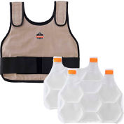 Ergodyne® 12010 Chill-Its® 6230 Phase Change Standard Cooling Vest W/Packs, Khaki, L/XL