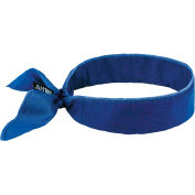 Ergodyne® 6702 Chill-Its® Evaporative Cooling Bandana, Embedded Polymers - Tie, Solid Blue - Pkg Qty 12