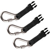 Ergodyne® Squids® 3025 Accessory Pack Retractables - SS Carabiners, Standard, Black