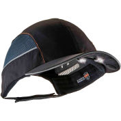 Ergodyne® Skullerz® 8960 Bump Cap W/LED Lighting Technology, Black, Short Brim, One Size